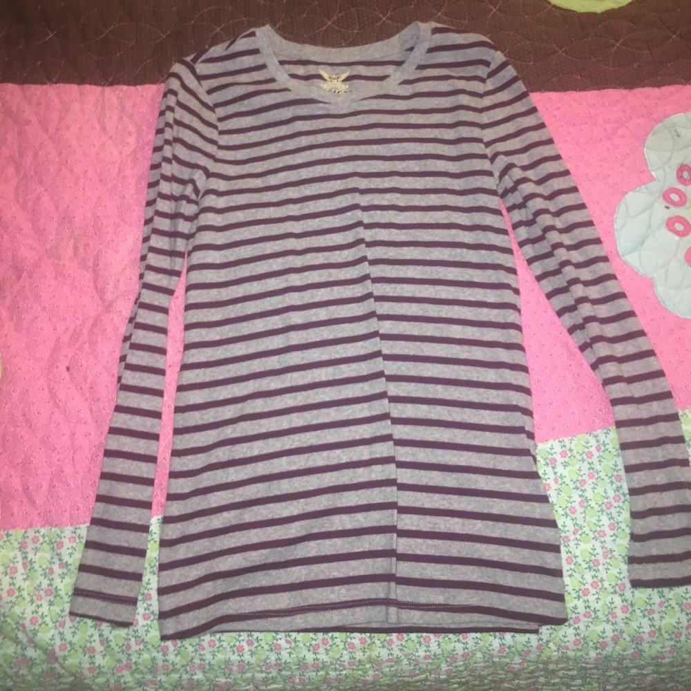 faded glory stripped long sleeve shirt